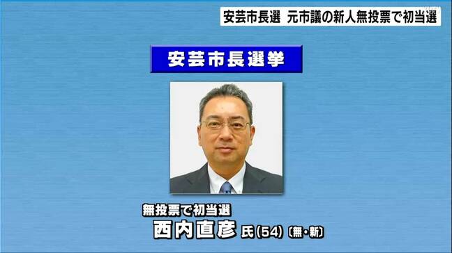 高知・安芸市長選挙告示 元市議の新人1人以外に立候補者はなく無投票で初当選|TBS NEWS DIG