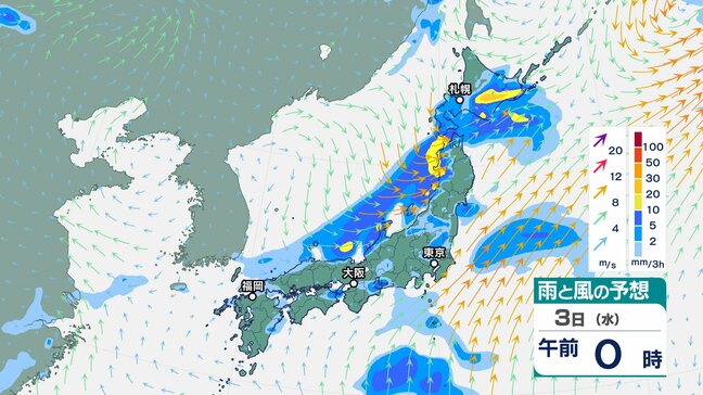 【大雨情報】北海道地方の日本海側と太平洋側では引き続き3日夕方にかけて局地的に雷を伴った激しい雨が降る見込み　警報級の大雨となる地域や期間が拡大するおそれ【雨と風のシミュレーション】|TBS NEWS DIG
