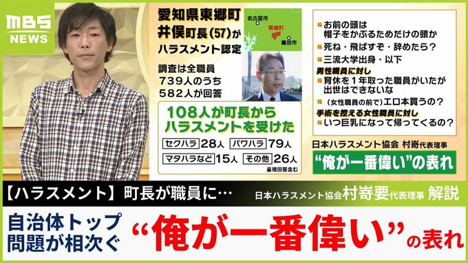 【自治体トップのパワハラ・セクハラ問題】『俺が一番偉い』『なめられたくない』の表れか　愛知県東郷町の井俣憲治町長が辞職届「お前らの脳みそは鳩の脳みそより小さい」|TBS NEWS DIG