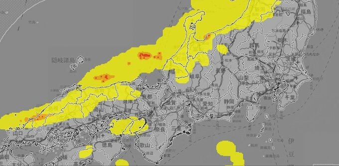 【気象情報】近畿地方は12日明け方にかけて大気の状態が非常に不安定となり局地的に雷雲が発達　竜巻などの激しい突風や落雷、急な強い雨に注意【雨風シミュレーション】　|　富山のニュース｜天気・防災｜チューリップテレビ