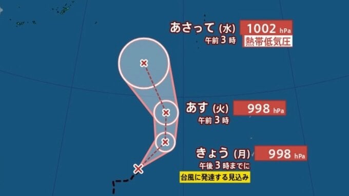 【台風情報】台風のたまご「熱帯低気圧d」発生中、12時間以内に台風に発達する見込み…今後の進路は？ 9月3日までの雨・風シミュレーションで確認【気象庁24日4時20分発表】|TBS NEWS DIG