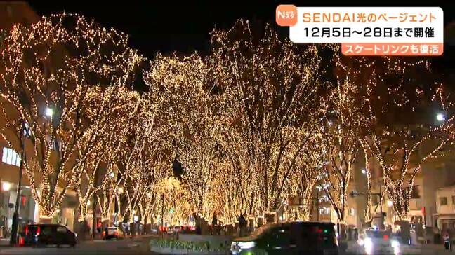 2025年「仙台光のページェント」は期間延長 仕事納めに合わせ12月28日まで スケートリンクも復活|TBS NEWS DIG