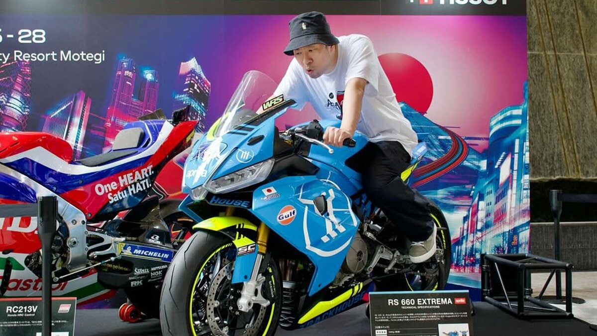 レイザーラモンRG 】 「特別に跨らせてもらいました♪」 銀座でMotoGP