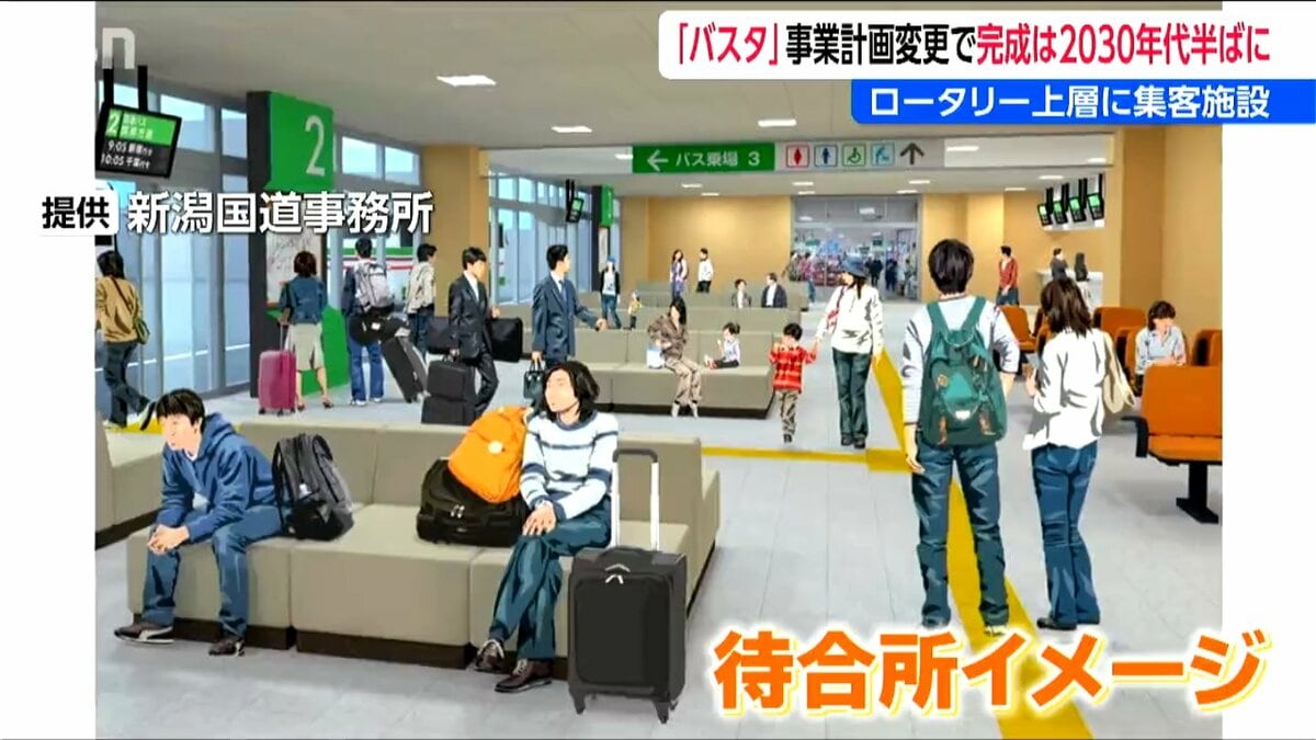 サムネイル_整備中の『バスタ新潟』集客施設併設に設計変更 災害時の帰宅困難者受け入れも 完成は10年先に 新潟駅