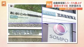 損保ジャパン 5年ぶり保険料引き上げの方針　大手4社の自動車保険3.5～5%の値上げ見通し|TBS NEWS DIG