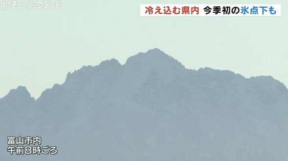 「急にダウン着ないと…」上市でー0.1℃　県内今季初の氷点下　日中は１６℃予想で寒暖差大きく　富山　|　富山のニュース｜天気・防災｜チューリップテレビ