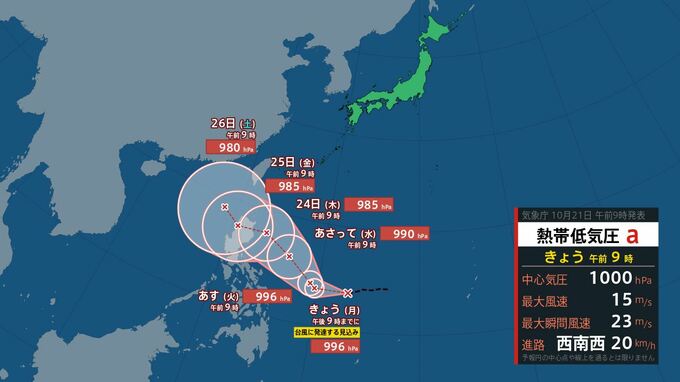 【台風情報】台風のたまご　熱帯低気圧がフィリピンの東できょう台風に発達か　【進路予想　きょう・あすの天気　週間天気】　|　山梨のニュース | ＵＴＹテレビ山梨