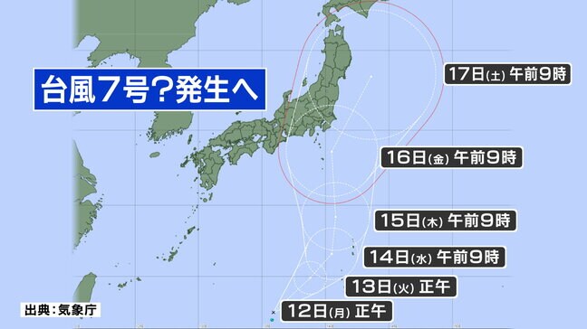 【台風情報】台風5号・6号に続き週末にかけて熱帯低気圧からの台風7号が接近の可能性　関東・東北への影響は？　実は熱帯低気圧もう1つあり　tbc気象台|TBS NEWS DIG