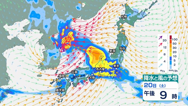【気象情報】北陸地方 警報級の大雨となる可能性 20日から前線上の低気圧が北陸地方に接近する見込み【雨と風のシミュレーション】|TBS NEWS DIG