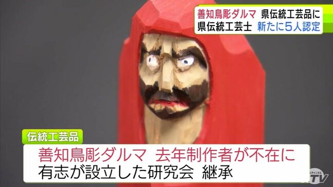 『善知鳥彫ダルマ』が新たな青森県の伝統工芸品に　100年以上の歴史も2024年に制作者不在に…　有志設立の研究会が継承「認定されたことは励み」　|TBS NEWS DIG