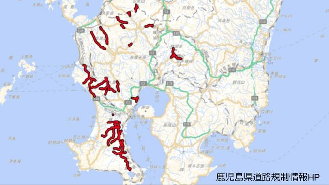 【大雪道路情報】鹿児島・南九州道の一部や県道で通行止め　県道と国道約25か所でチェーンなど滑り止め必要【交通情報】（5日午前8時）　|　鹿児島のニュース｜MBC NEWS｜南日本放送