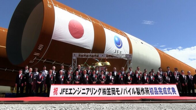 長さ約80メートル 重さ約2,000トン　巨大な鉄柱を使った洋上風力発電の基礎構造物＝モノパイル　笠岡市の工場で製造【岡山】|TBS NEWS DIG