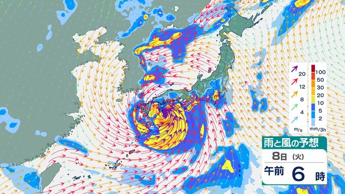【台風6号】九州南部も大しけに　8日には四国沖に達し西日本ほとんどが「暴風警戒域」予想も　東日本にも近付くおそれ【8月8日にかけての雨風シミュレーション】　|　BSSニュース | BSS山陰放送