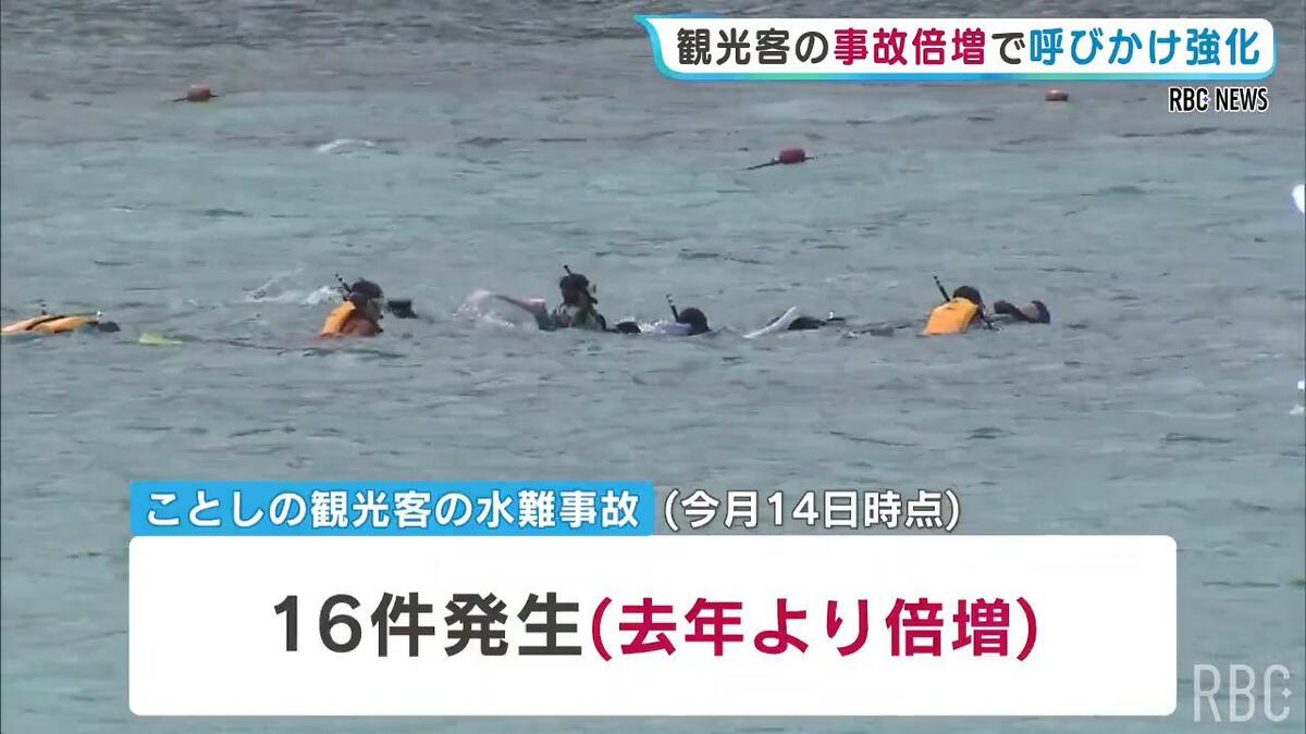 観光客の水難事故が前年比倍増の16件　警察などがライフジャケット着用の呼びかけ強化