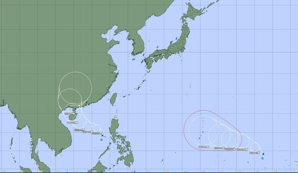 【台風情報】南シナ海とマーシャル諸島の熱帯低気圧が2日正午までに発達へ　【雨と風のシミュレーション】　|　富山のニュース｜天気・防災｜チューリップテレビ