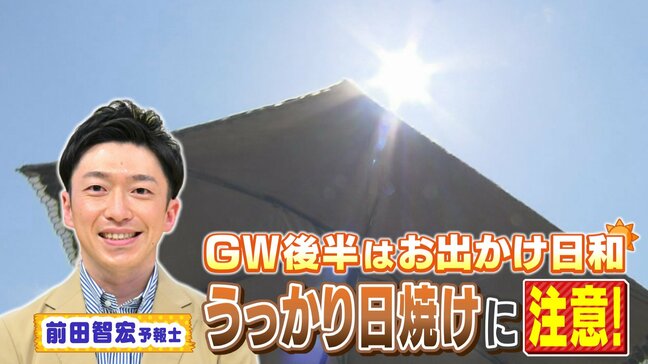 ゴールデンウィーク後半「うっかり日焼け」気をつけて!晴れてお出かけ日和の日多く 気象予報士が教える「春から初夏の紫外線の注意点」【MBSお天気通信】|TBS NEWS DIG
