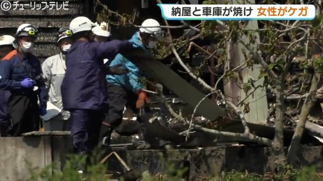 女性1人がガラスで腕を切るケガ 納屋と車庫が焼ける火事 富山・砺波市|TBS NEWS DIG