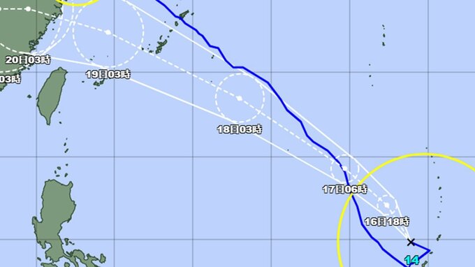 台風14号（プラサン）情報　18日～19日に沖縄に　このあとの中心気圧（ヘクトパスカル）を詳しく　|　山形のニュース│TUYテレビユー山形