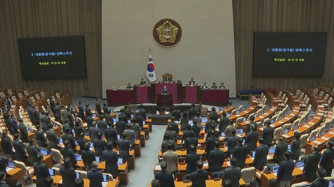 【速報】韓国国会で野党が提出した弾劾訴追案の採決始まる|TBS NEWS DIG