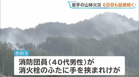 岩手・大槌町山林火災　6日目も延焼続き三陸沿岸道路は一部通行止めに　消防団員1人が消火活動中にけが|TBS NEWS DIG
