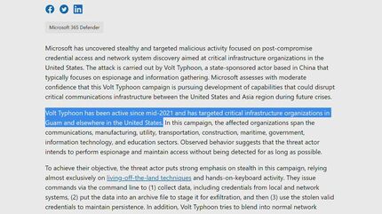 中国のハッカー集団が米グアムインフラを標的に攻撃か