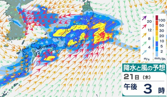 【気象情報】北陸地方は大気の状態不安定 22日(金)にかけて警報級の大雨や落雷、竜巻に警戒…新潟・富山・石川は24時間降水量100ミリ予想、低い土地の浸水に注意【雨と風のシミュレーション】 | 富山のニュース|天気・防災|チューリップテレビ