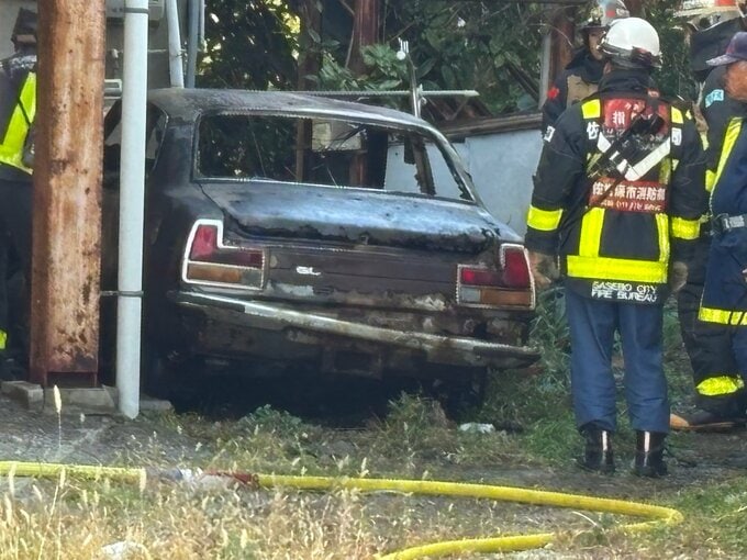 車1台丸焦げに…「車が燃えている」通行人から通報　長崎・佐世保市　|　長崎のニュース | 天気 | NBC長崎放送