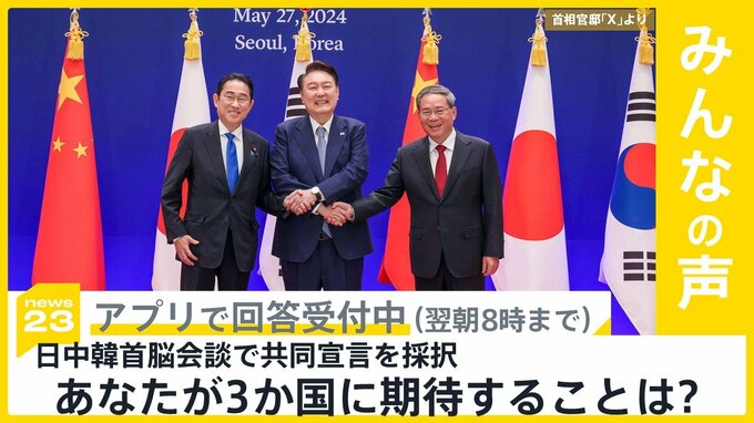 日中韓3か国首脳会談 FTA交渉加速など盛り込んだ共同宣言採択　3か国に最も期待することは？【news23】|TBS NEWS DIG