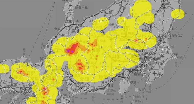 【​東海地方】大気の状態が非常に不安定に２４日夜遅くにかけてと２５日昼前から夜遅くにかけて、雷を伴った非常に激しい雨の降る所がある見込み【雨と風のシミュレーション】竜巻などの激しい突風、落雷、降ひょう、急な強い雨に注意|TBS NEWS DIG