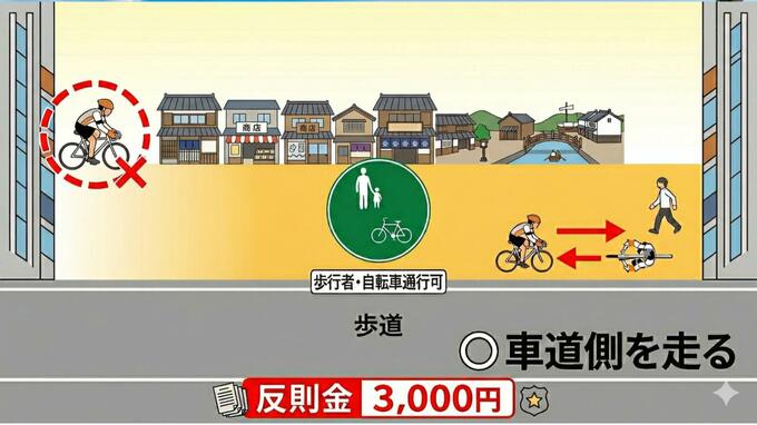 【自転車の青切符】4月1日スタート…無自覚違反に注意「歩道のどこを走るか」ルールブックに明記　|　長崎のニュース | 天気 | NBC長崎放送