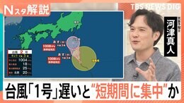 台風2号が北上中、関東でも“警報級”大雨のおそれ　今年は“台風ラッシュ”？「1号」が遅い夏の傾向とは【Nスタ解説】|TBS NEWS DIG