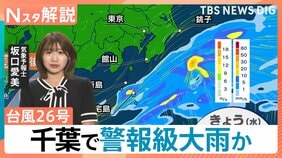 「台風26号」伊豆諸島・関東に最接近 「祈るしかない」台風被害残る千葉に再び大雨のおそれ、長雨の関東 午後からは天気回復も【Nスタ解説】|TBS NEWS DIG