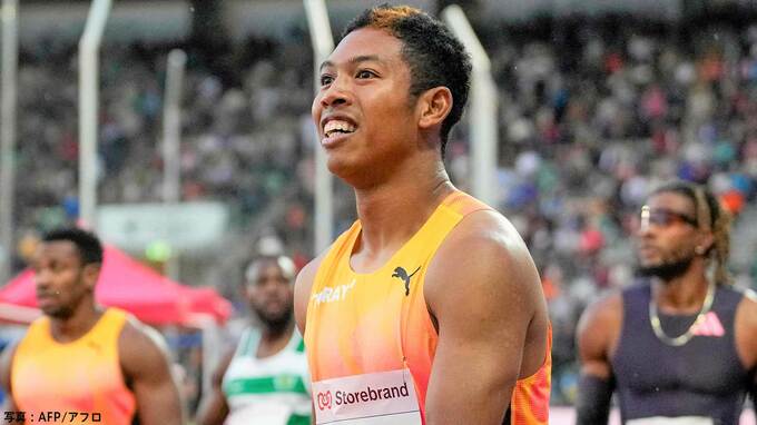 サニブラウン 9秒99で2大会連続の五輪内定！5度目の9秒台でパリ参加標準記録を突破、自身初100mで五輪へ【陸上DLオスロ】|TBS NEWS DIG