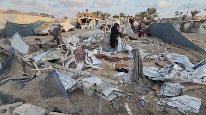 ガザ南部 イスラエル軍が避難民テントのある地区に攻撃 40人死亡|TBS NEWS DIG