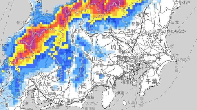 【積雪急増・関東甲信】関東北部では強い雪　群馬県みなかみ町藤原では積雪139㎝　あす夕方までさらに関東北部で５０㎝甲信で40㎝降雪予想　積雪や路面の凍結による交通障害に注意・警戒【大雪と雨のシミュレーション 13日まで】|TBS NEWS DIG