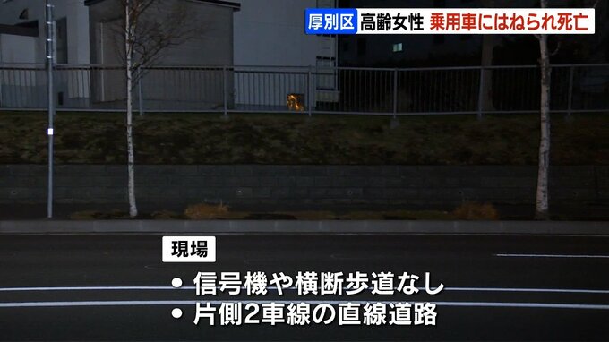 道路横断中の高齢女性が車にはねられ死亡　48歳運転手の男を逮捕…信号機や横断歩道がない片側2車線の道路|TBS NEWS DIG