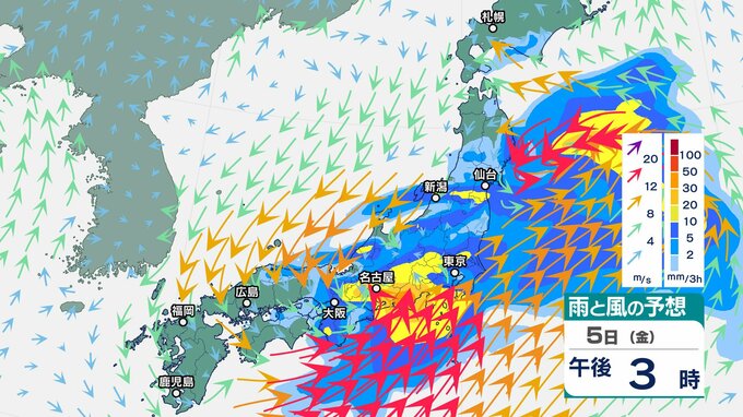 【台風15号】東海地方はすでに大雨に　引き続き5日夕方にかけて線状降水帯が発生する可能性　台風5日昼前～夜のはじめ頃にかけてかなり接近する見込み【雨と風のシミュレーション】　|　富山のニュース｜天気・防災｜チューリップテレビ