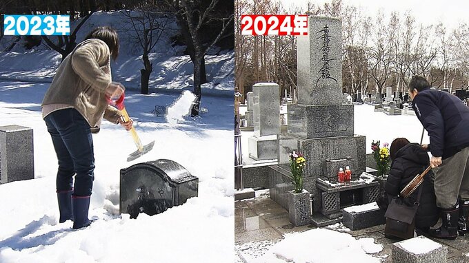 いつもは「雪をかいて上がって墓まで…」でも今年は「楽だな～」　例年より積雪少ない『彼岸の中日』　|　青森のニュース│ATV NEWS│青森テレビ