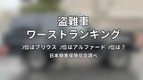 「車両盗難被害」3位プリウス 2位アルファード 1位は「あの車種」が4年連続 「多発都道府県」は3位千葉 2位埼玉 1位は…【2024年データ公表】|TBS NEWS DIG