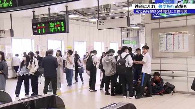 地震による鉄道への影響　東北新幹線一部区間で6時間以上の運転見合わせ　修学旅行に行く予定だった小学生は駅に足止め　岩手|TBS NEWS DIG