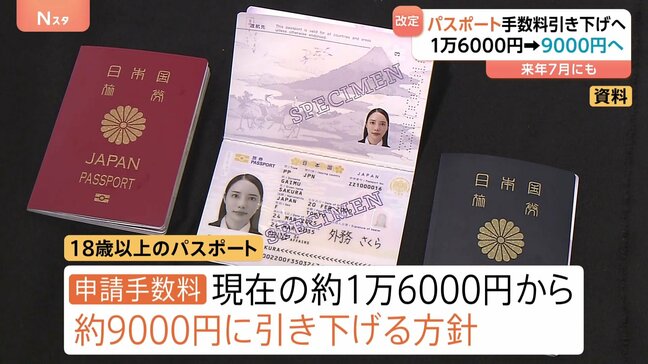10年パスポートの手数料 約9000円に引き下げへ　来年の通常国会で旅券法改正目指す|TBS NEWS DIG