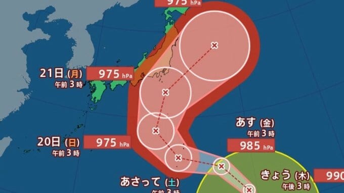【台風情報】最大瞬間風速40 m/s予想「台風25号(ドゥージェン)」北上中...シルバーウィークに影響のおそれ、27日（日）までの雨風シミュレーション【気象庁17日03時50分発表】|TBS NEWS DIG