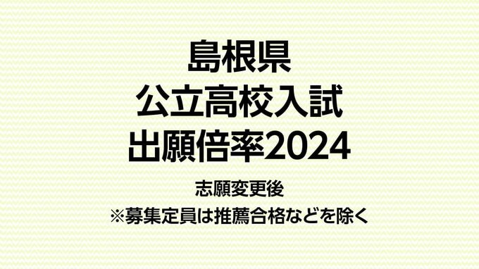島根県公立高校入試２０２４　志願倍率０．８３倍（志願変更後）　|　BSSニュース | BSS山陰放送