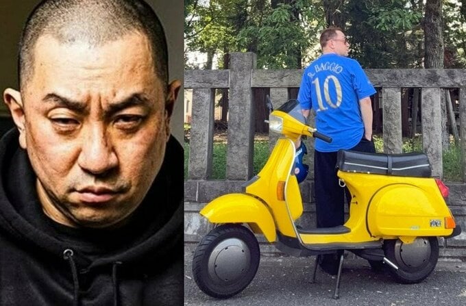 【 レイザーラモンRG 】愛車「ベスパT5」と2ショット　「古着屋でひっそり売られてたRoberto Baggioユニフォームとvespa」|TBS NEWS DIG
