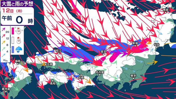 【大雪情報】12日の成人の日は“10年に一度レベル”の大雪の恐れ　日本海側を中心に日本列島は真っ白に…　近畿・四国・九州にも“雪の影”　「大雪・雨・風のシミュレーション」で見る最新の予想は？|TBS NEWS DIG