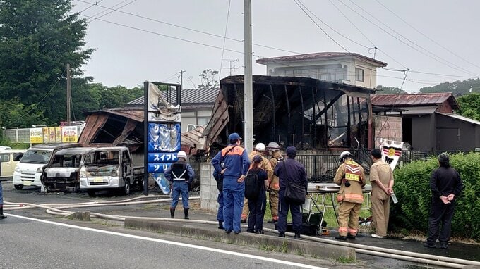 作業場や車両10台燃える　自動車販売会社で火事　宮城・大崎市|TBS NEWS DIG