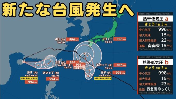 【台風発生へ】熱帯低気圧bが24時間以内に台風になる見込み 週後半にかけて九州の南から四国沖へ接近のおそれ 影響が長引く可能性も　|　MBSニュース | 関西の最新ニュースを分かりやすく。