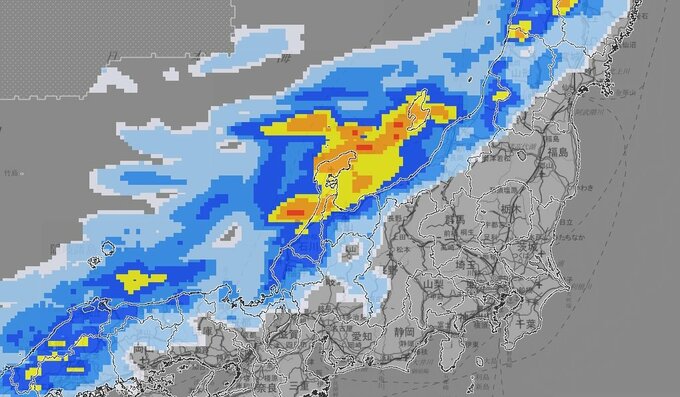 【北陸大雨警戒】新潟県、富山県、石川県では、6日夜遅く～7日朝　線状降水帯が発生して大雨災害発生の危険度が急激に高まる可能性【雨と風のシミュレーション】7日に予想される１時間降水量　新潟・富山・石川・福井50ミリ　|　富山のニュース｜天気・防災｜チューリップテレビ