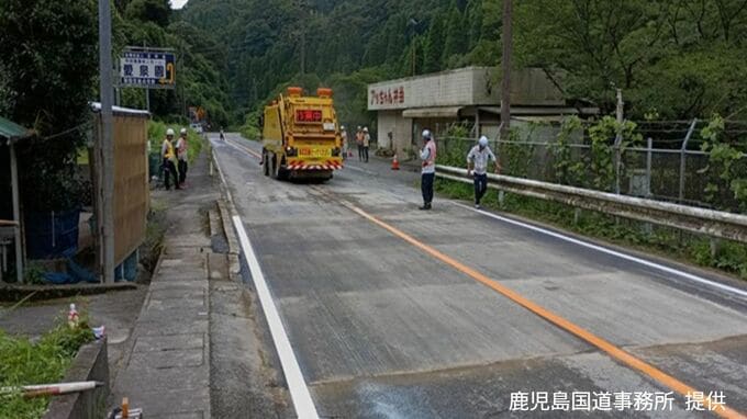 国道3号の通行止め解除　鹿児島市小山田で路面の下に空洞|TBS NEWS DIG