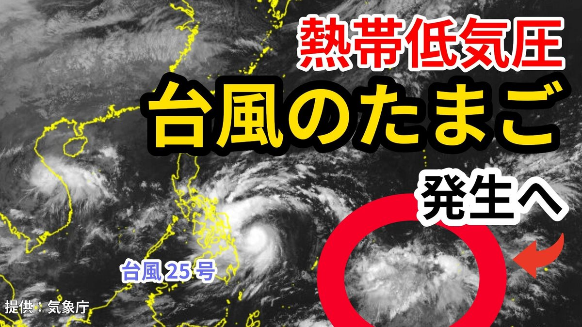 【台風情報】“台風25号”に続き 　あす（4日）にも新たな「熱帯低気圧＝台風のたまご」発生の見込み　台風へ発達か？気象予報士が解説　雨風シミュレーション【気象庁 3日 午後4時半更新】　